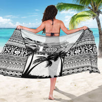 Fiji Day 2026 Sarong Masi Tapa Pattern With Palm Tree White Version LT05 - Polynesian Pride