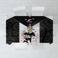 New Zealand Player Rugby Tablecloth World Cup 2023 Maori Pattern LT05 Black - Polynesian Pride