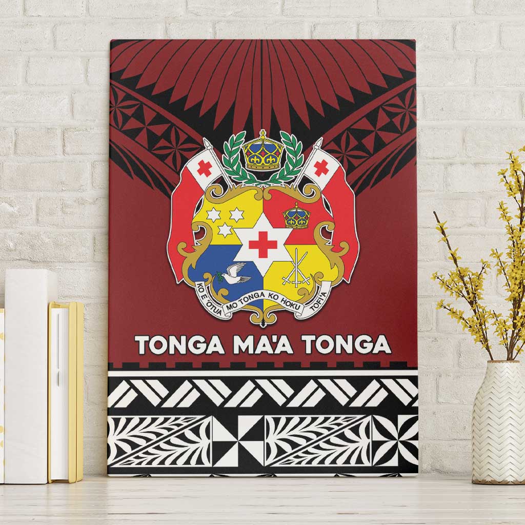 Tonga Constitution Day Canvas Wall Art Tongan Kupesi Ngatu Pattern