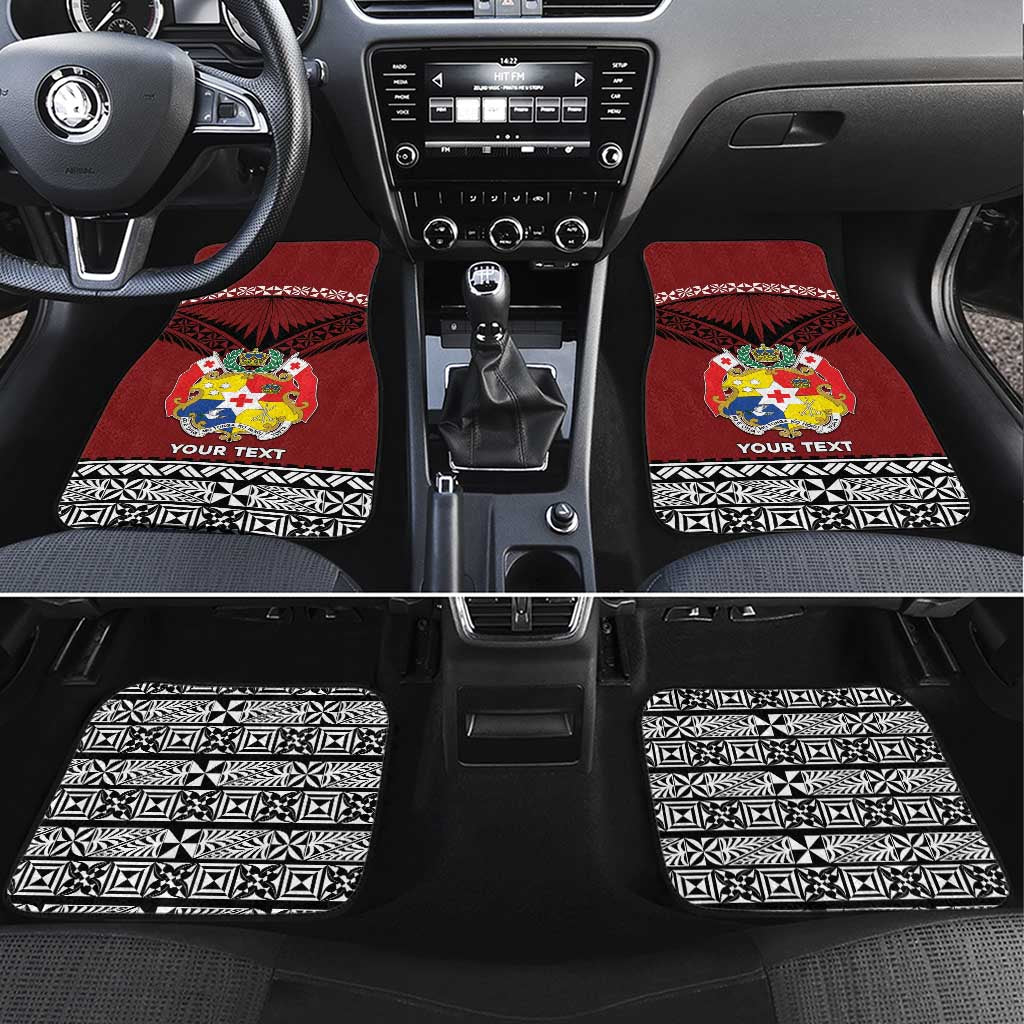 Tonga Constitution Day Car Mats Tongan Kupesi Ngatu Pattern LT05 Set 4pcs Red - Polynesian Pride