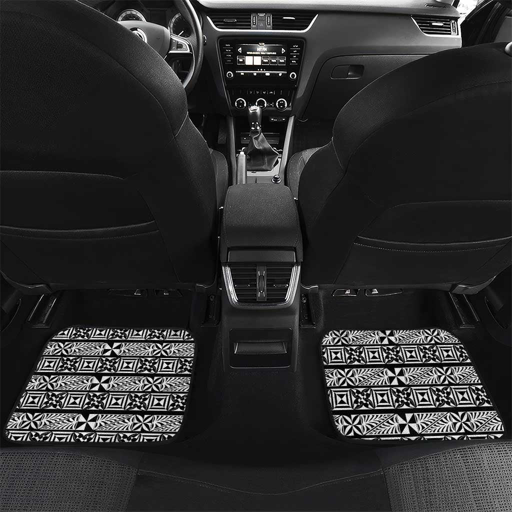 Tonga Constitution Day Car Mats Tongan Kupesi Ngatu Pattern LT05 Set 2pcs - Back Red - Polynesian Pride