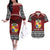 Personalised Tonga Constitution Day Couples Matching Off The Shoulder Long Sleeve Dress and Hawaiian Shirt Tongan Kupesi Ngatu Pattern