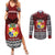 Personalised Tonga Constitution Day Couples Matching Summer Maxi Dress and Long Sleeve Button Shirt Tongan Kupesi Ngatu Pattern