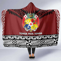 Tonga Constitution Day Hooded Blanket Tongan Kupesi Ngatu Pattern LT05 One Size Red - Polynesian Pride