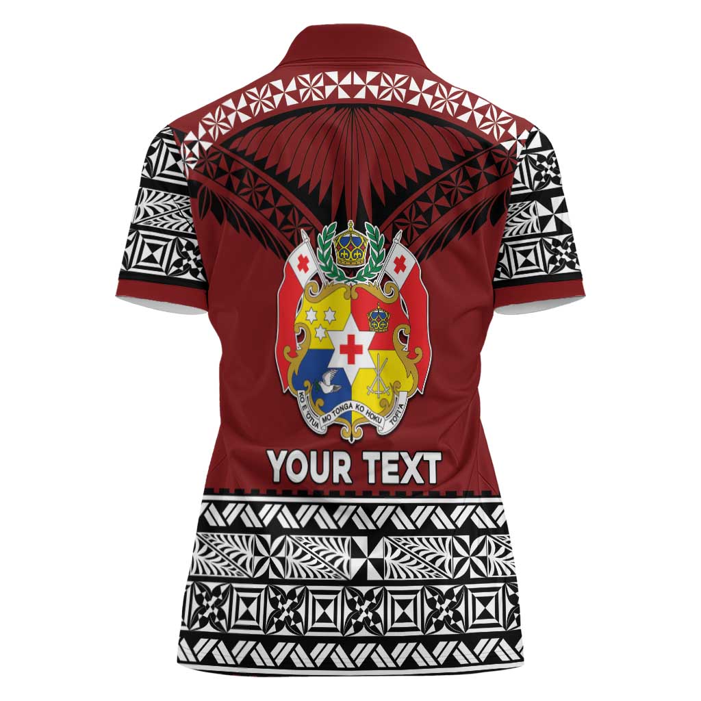 Personalised Tonga Constitution Day Women Polo Shirt Tongan Kupesi Ngatu Pattern LT05 - Polynesian Pride