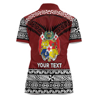 Personalised Tonga Constitution Day Women Polo Shirt Tongan Kupesi Ngatu Pattern LT05 - Polynesian Pride