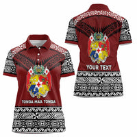 Personalised Tonga Constitution Day Women Polo Shirt Tongan Kupesi Ngatu Pattern LT05 - Polynesian Pride