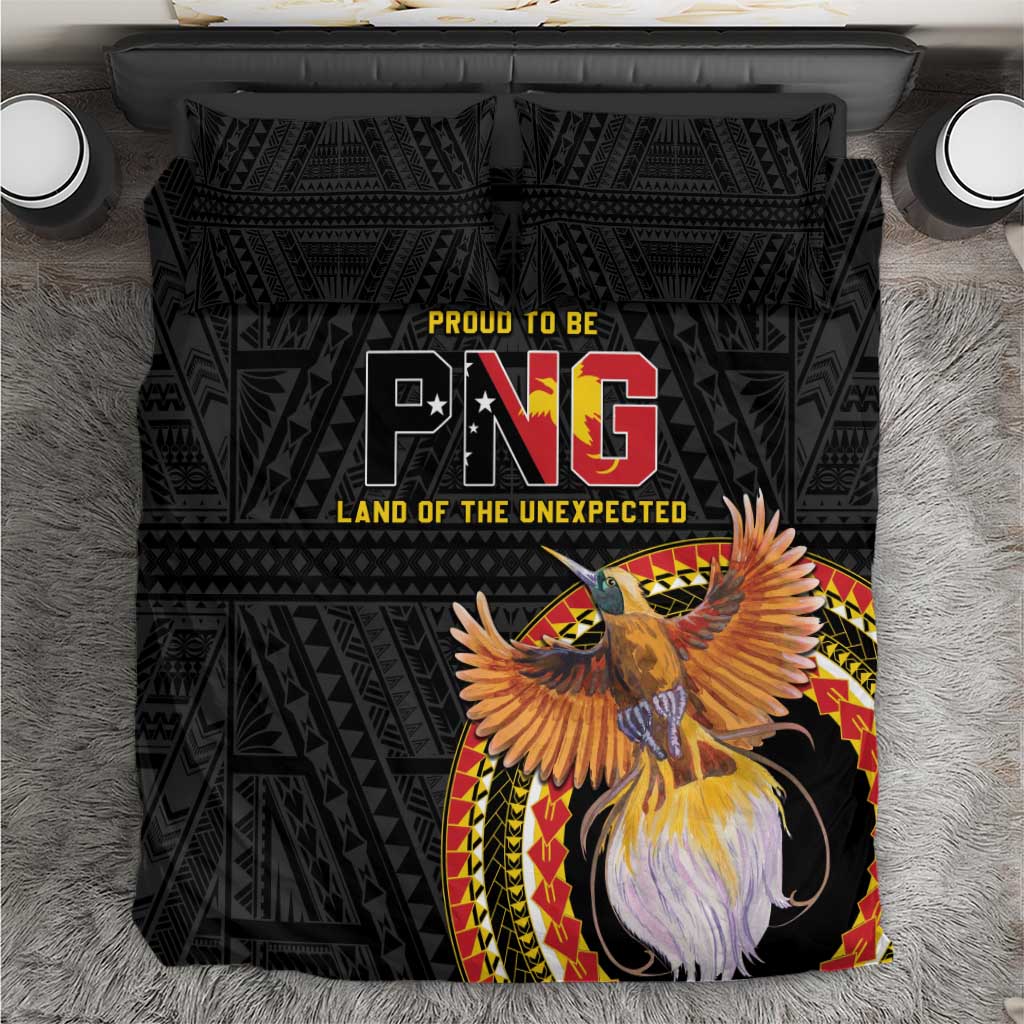 Papua New Guinea Tok Pisin Wik Bedding Set Land Of The Unexpected LT05 Black - Polynesian Pride