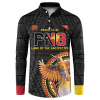 Papua New Guinea Tok Pisin Wik Button Sweatshirt Land Of The Unexpected LT05 Black - Polynesian Pride