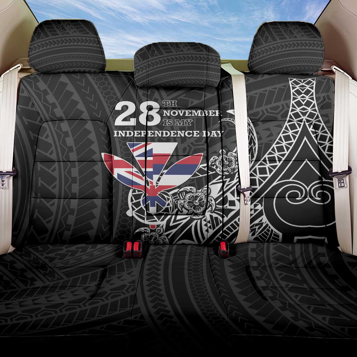 Hawaii November 28th Is My Independence Day Back Car Seat Cover LT05 One Size Black - Polynesian Pride