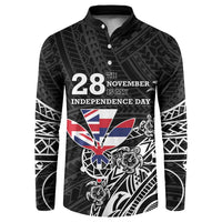 Hawaii November 28th Is My Independence Day Button Sweatshirt LT05 Black - Polynesian Pride