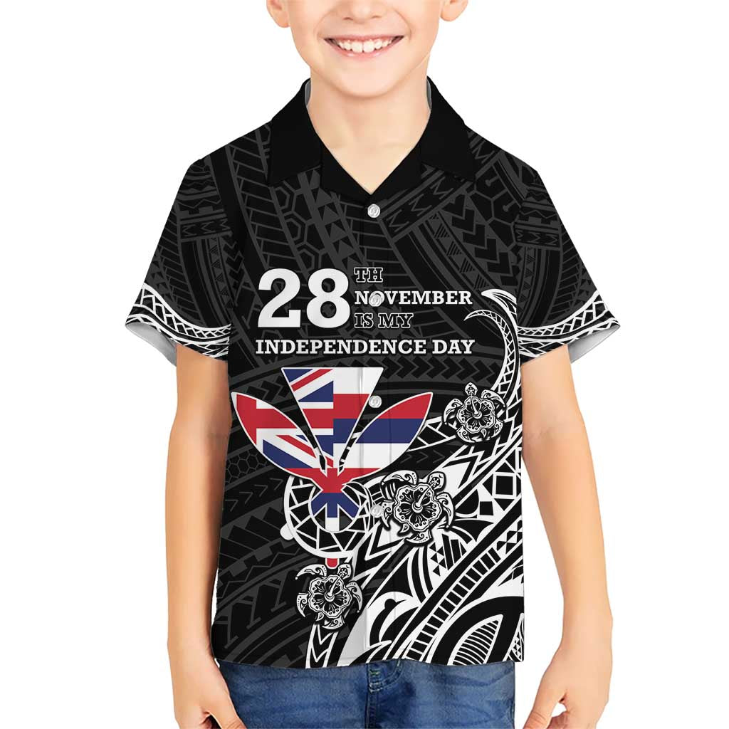 Hawaii November 28th Is My Independence Day Kid Hawaiian Shirt LT05 Kid Black - Polynesian Pride