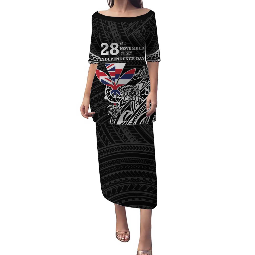 Hawaii November 28th Is My Independence Day Puletasi LT05 Long Dress Black - Polynesian Pride