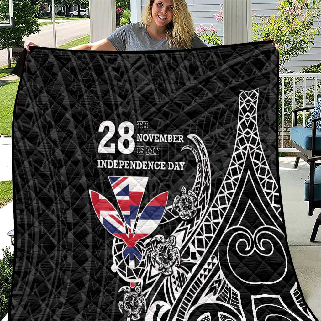 Hawaii November 28th Is My Independence Day Quilt LT05 Black - Polynesian Pride