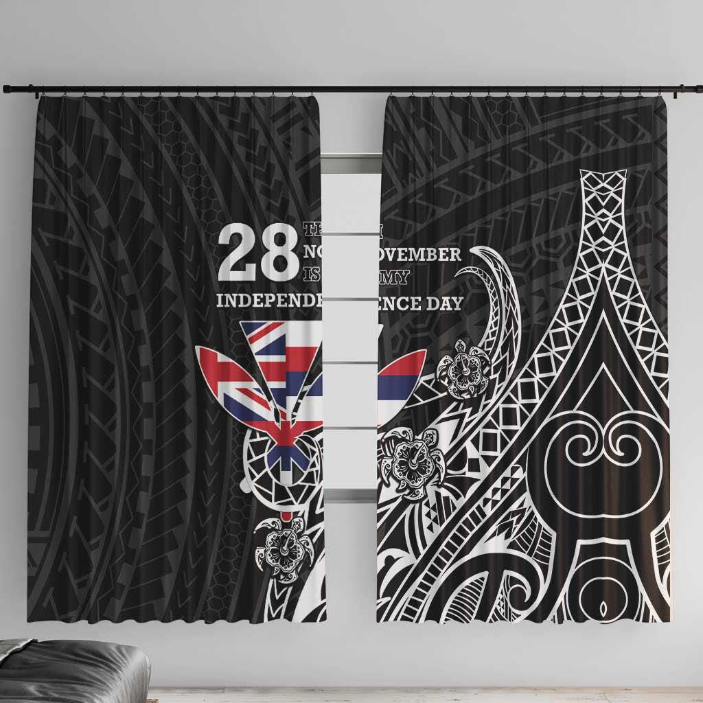 Hawaii November 28th Is My Independence Day Window Curtain LT05 With Hooks Black - Polynesian Pride
