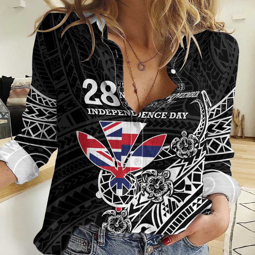 Hawaii November 28th Is My Independence Day Women Casual Shirt LT05 Female Black - Polynesian Pride