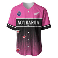 Custom New Zealand Women Cricket Baseball Jersey Pink Simple Style LT05 Pink - Polynesian Pride