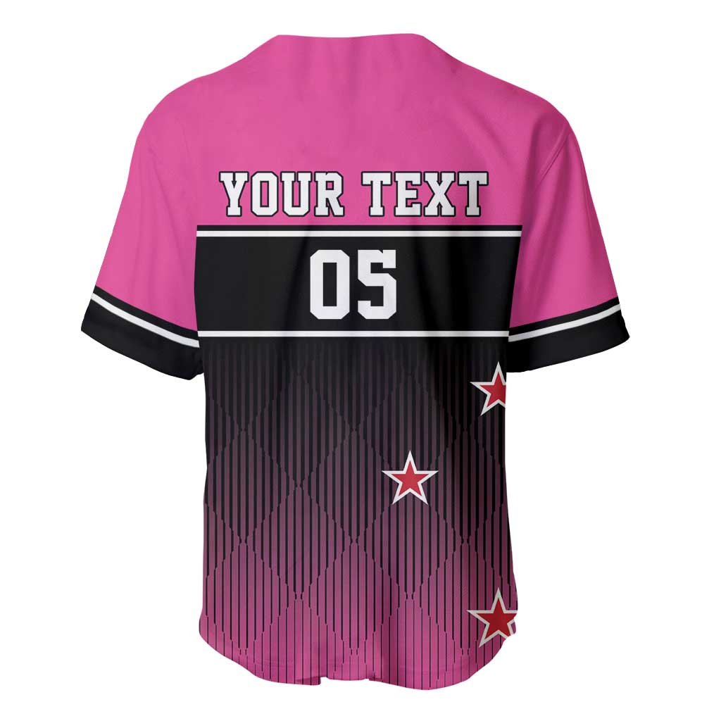 Custom New Zealand Women Cricket Baseball Jersey Pink Simple Style LT05 - Polynesian Pride