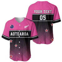 Custom New Zealand Women Cricket Baseball Jersey Pink Simple Style LT05 - Polynesian Pride