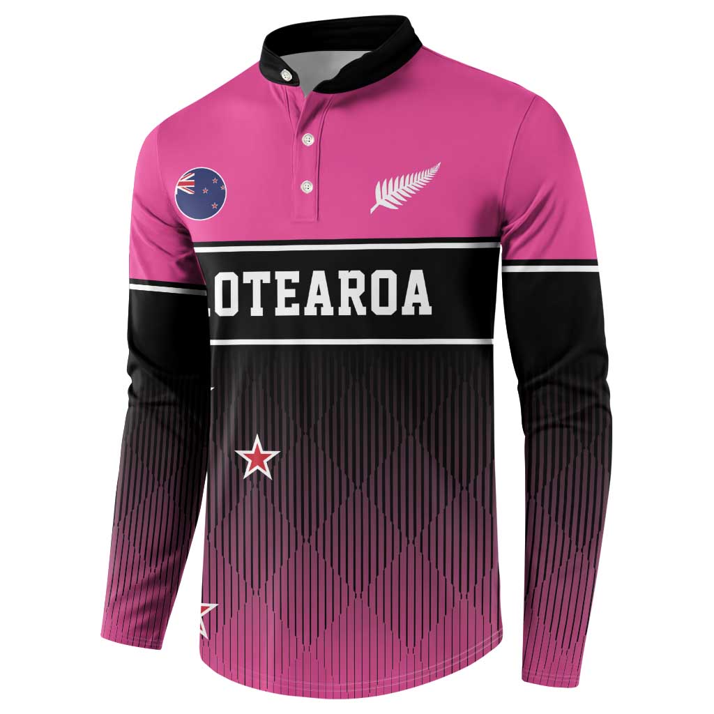 Custom New Zealand Women Cricket Button Sweatshirt Pink Simple Style LT05 - Polynesian Pride