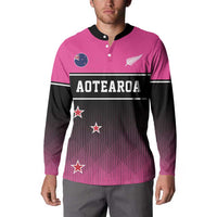 Custom New Zealand Women Cricket Button Sweatshirt Pink Simple Style LT05 - Polynesian Pride