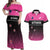 Custom New Zealand Women Cricket Couples Matching Off Shoulder Maxi Dress and Hawaiian Shirt Pink Simple Style