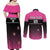 Custom New Zealand Women Cricket Couples Matching Off Shoulder Maxi Dress and Long Sleeve Button Shirt Pink Simple Style