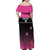 Custom New Zealand Women Cricket Family Matching Off Shoulder Maxi Dress and Hawaiian Shirt Pink Simple Style