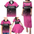 Custom New Zealand Women Cricket Family Matching Puletasi and Hawaiian Shirt Pink Simple Style