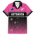 Custom New Zealand Women Cricket Family Matching Puletasi and Hawaiian Shirt Pink Simple Style