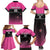 Custom New Zealand Women Cricket Family Matching Summer Maxi Dress and Hawaiian Shirt Pink Simple Style