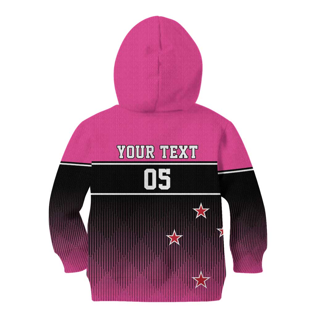 Custom New Zealand Women Cricket Kid Hoodie Pink Simple Style LT05 - Polynesian Pride