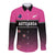 Custom New Zealand Women Cricket Long Sleeve Button Shirt Pink Simple Style