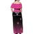 Custom New Zealand Women Cricket Off Shoulder Maxi Dress Pink Simple Style