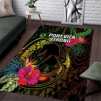 Vanuatu Area Rug Be Strong Pray For Port Vila LT05 Black - Polynesian Pride