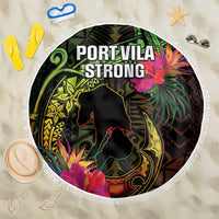 Vanuatu Beach Blanket Be Strong Pray For Port Vila LT05 One Size 150cm Black - Polynesian Pride