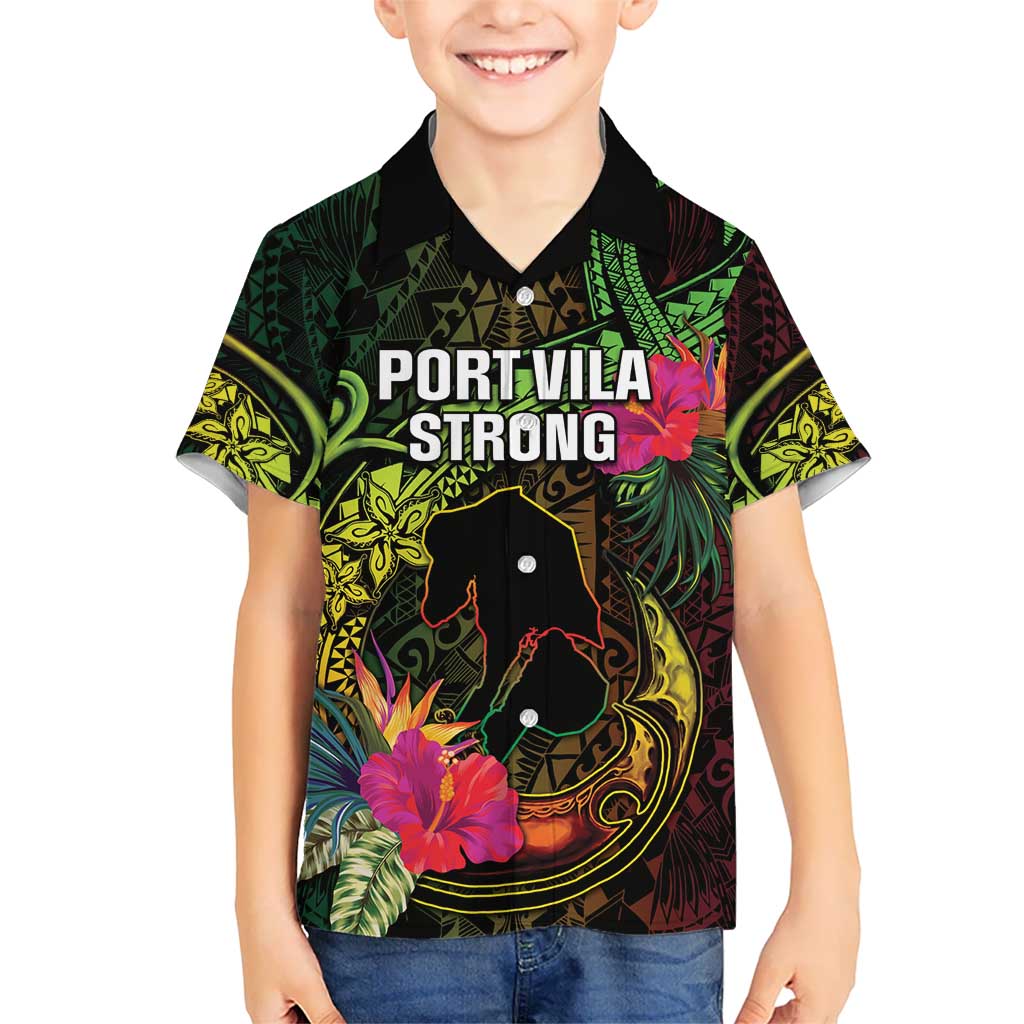 Vanuatu Kid Hawaiian Shirt Be Strong Pray For Port Vila LT05 Kid Black - Polynesian Pride