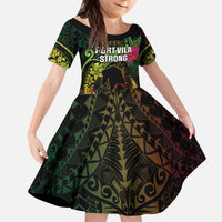 Vanuatu Kid Short Sleeve Dress Be Strong Pray For Port Vila LT05 KID Black - Polynesian Pride