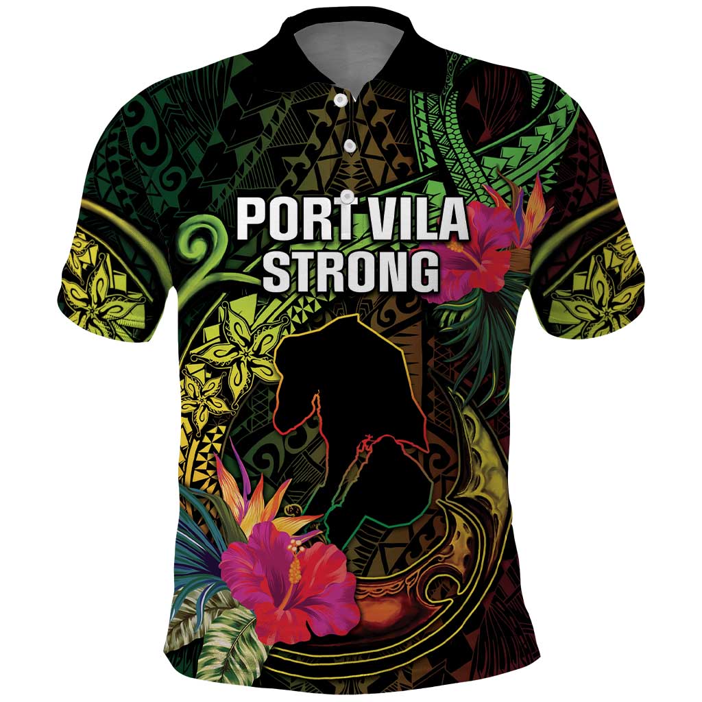 Vanuatu Polo Shirt Be Strong Pray For Port Vila LT05 Black - Polynesian Pride