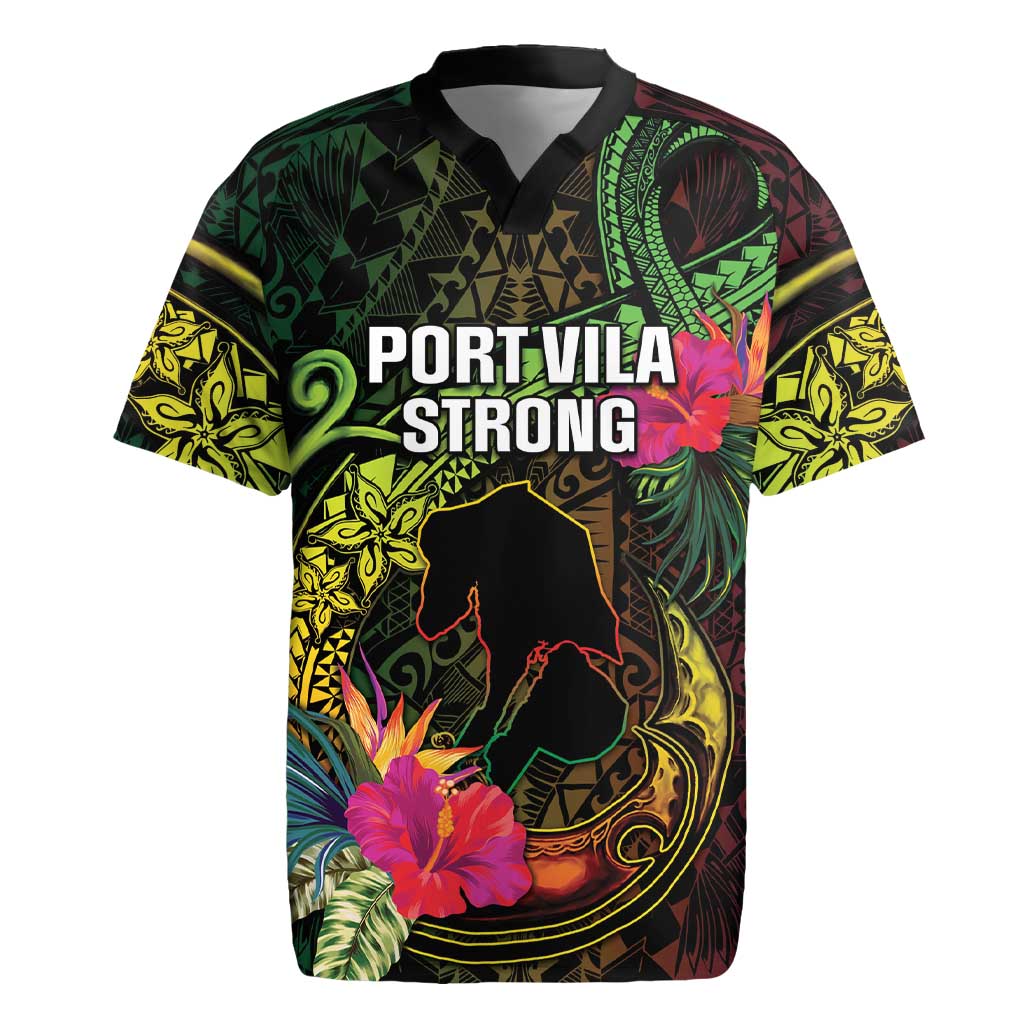 Vanuatu Rugby Jersey Be Strong Pray For Port Vila LT05 Black - Polynesian Pride