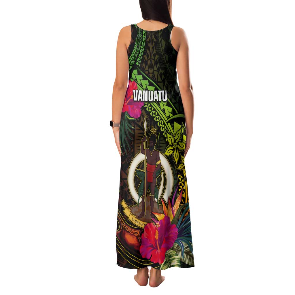 Vanuatu Tank Maxi Dress Be Strong Pray For Port Vila LT05 - Polynesian Pride