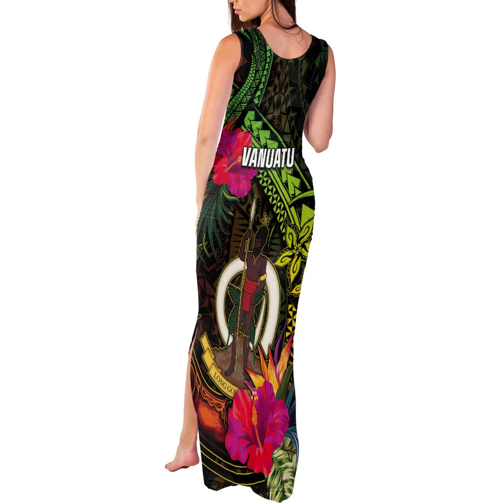 Vanuatu Tank Maxi Dress Be Strong Pray For Port Vila LT05 - Polynesian Pride