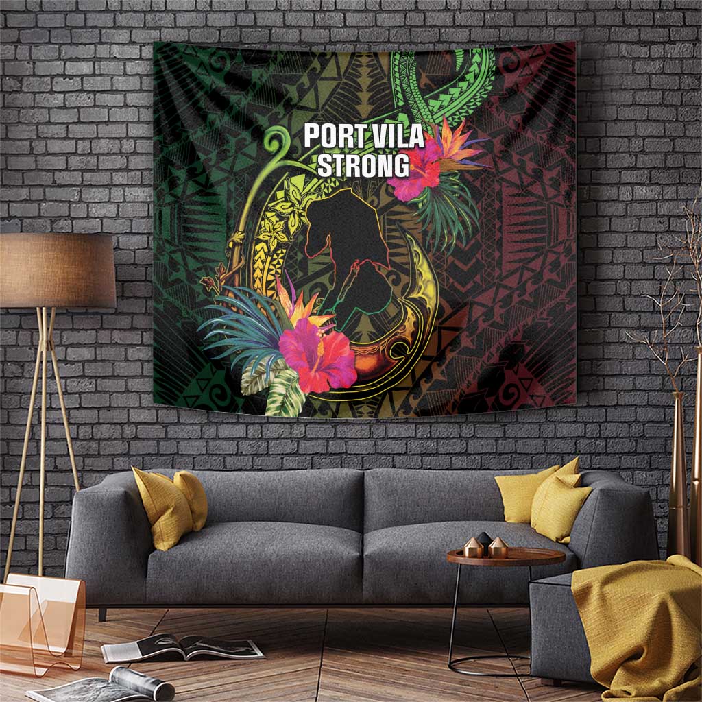 Vanuatu Tapestry Be Strong Pray For Port Vila LT05 Black - Polynesian Pride