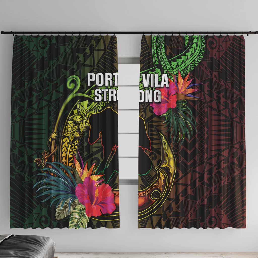 Vanuatu Window Curtain Be Strong Pray For Port Vila LT05 With Hooks Black - Polynesian Pride
