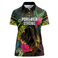 Vanuatu Women Polo Shirt Be Strong Pray For Port Vila LT05 Female Black - Polynesian Pride