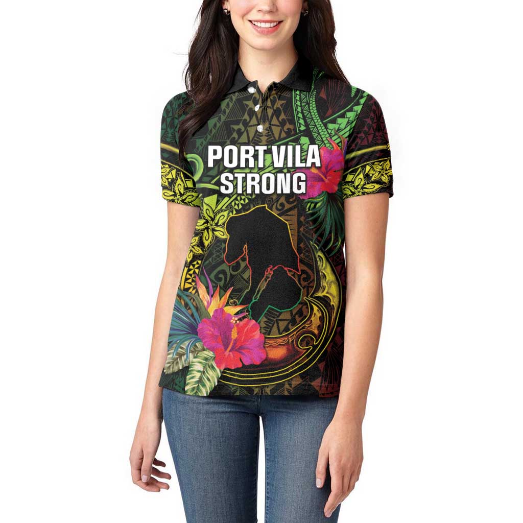 Vanuatu Women Polo Shirt Be Strong Pray For Port Vila LT05 - Polynesian Pride
