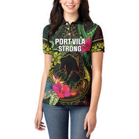 Vanuatu Women Polo Shirt Be Strong Pray For Port Vila LT05 - Polynesian Pride