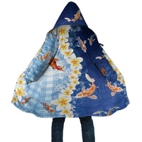 Hawaii And Japan Cloak Plumeria Lei With Koi Fish Blue LT05 Unisex Blue - Polynesian Pride