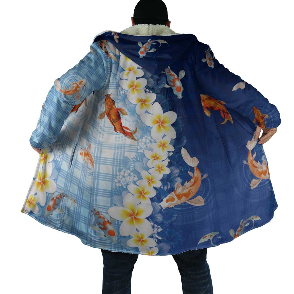 Hawaii And Japan Cloak Plumeria Lei With Koi Fish Blue LT05 - Polynesian Pride