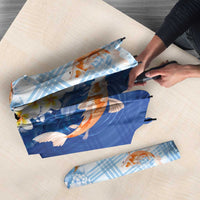 Hawaii And Japan Umbrella Plumeria Lei With Koi Fish Blue LT05 - Polynesian Pride